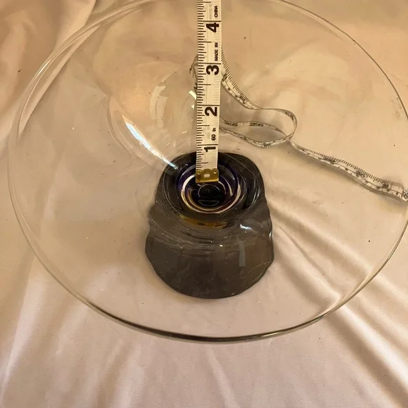 Elegant Glass Compote with Navy Base - Picture 8 of 9